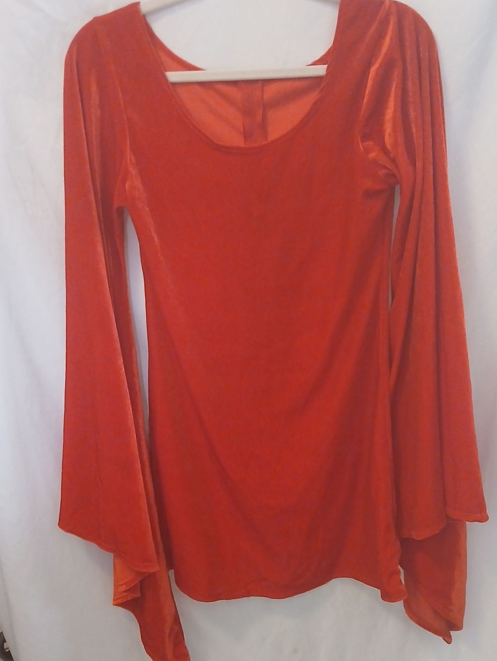 Red Velvet Women's Dress Big Flare Sleeves